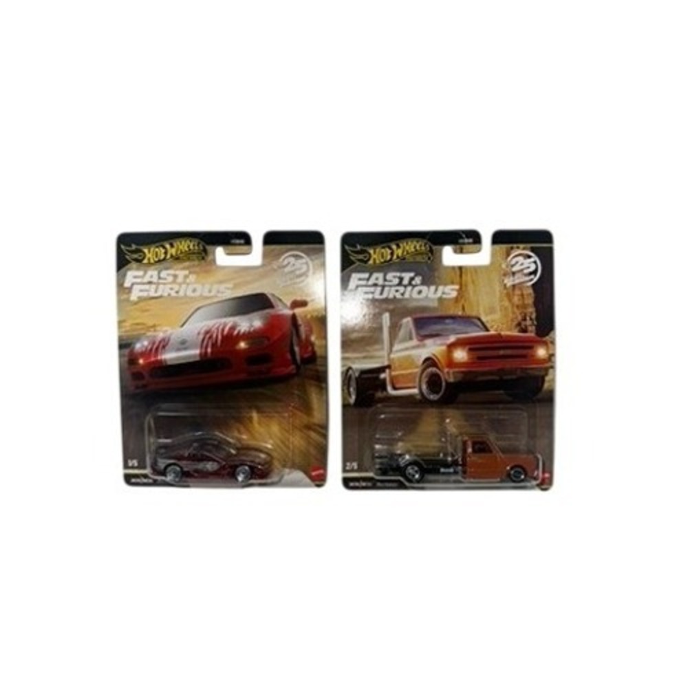 Hot Wheels Premium Fast & Furious 1967 Chevy C-10 & Mazda RX-7 Diecast Set‎ 1:64